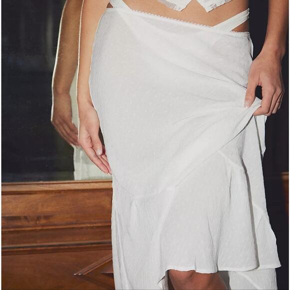 NEW Free People Intimately Sweet On You Bias Half Slip Maxi Skirt Clean Ivory - Picture 5 of 15